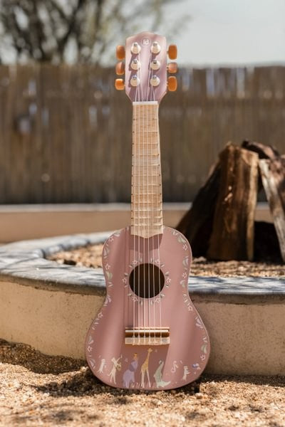 Guitarra infantil de madera FSC rosa safari de Little Dutch