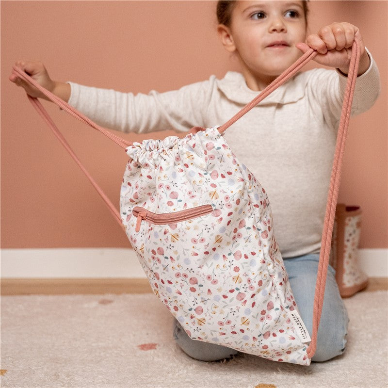 Mochila bolsa saco Gym Infantil Flores y Mariposas de Little Dutch