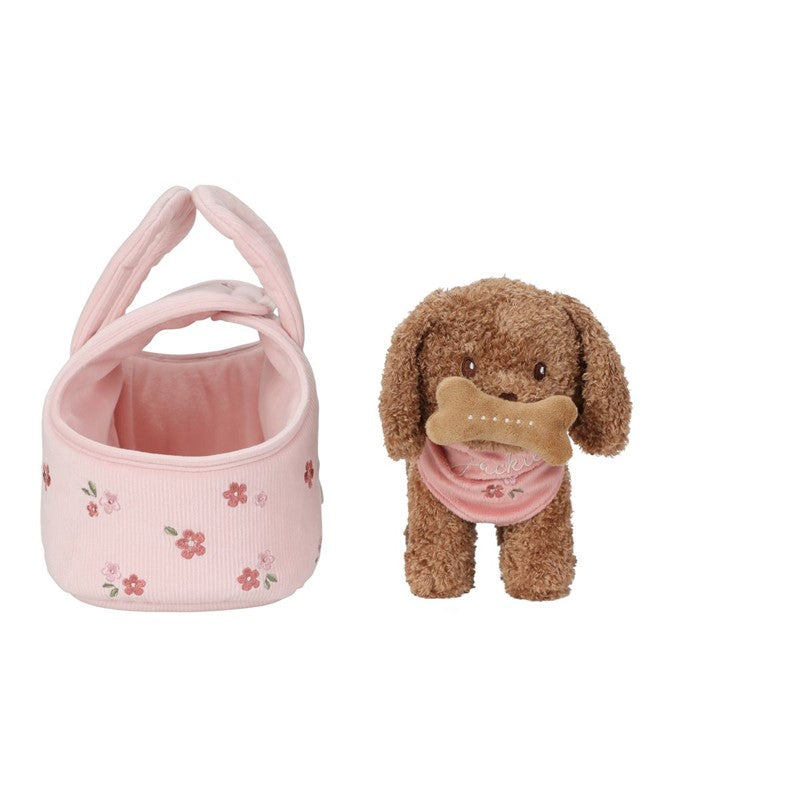 Perrito de peluche Jackie con bolsa Little Dutch