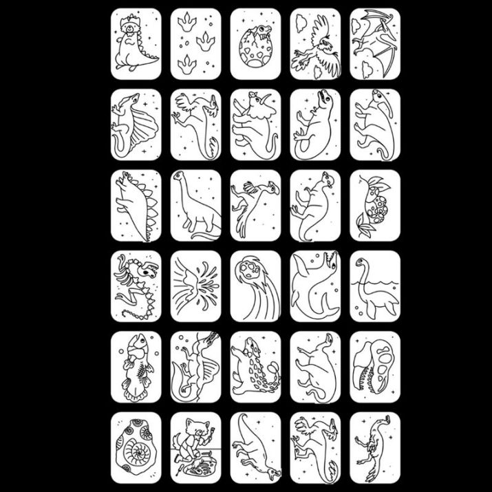 Set de plantillas Galaxia y Dinosaurios Kidydraw - Kidywolf