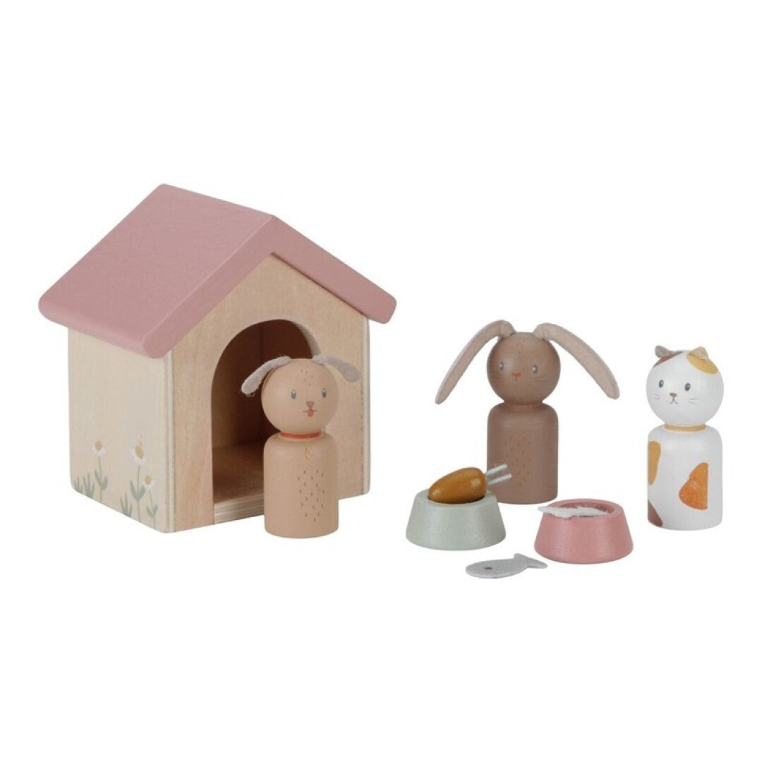 Set de mascotas para casa de muñecas de Little Dutch