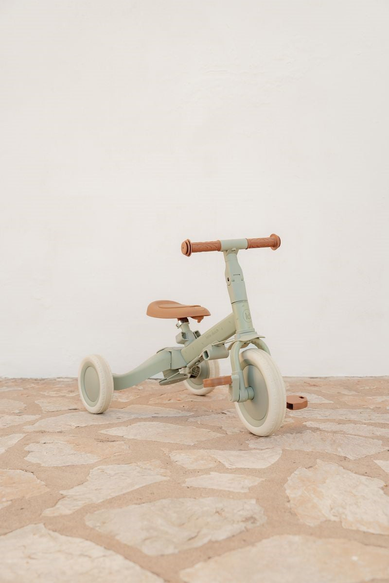 Triciclo infantil 4 en 1 con barra verde Little dutch