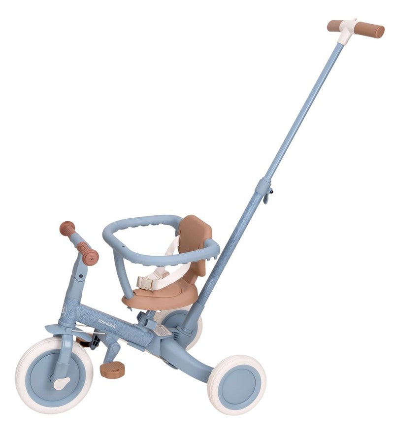 Triciclo infantil 4 en 1 con barra azul safari dreams Little dutch