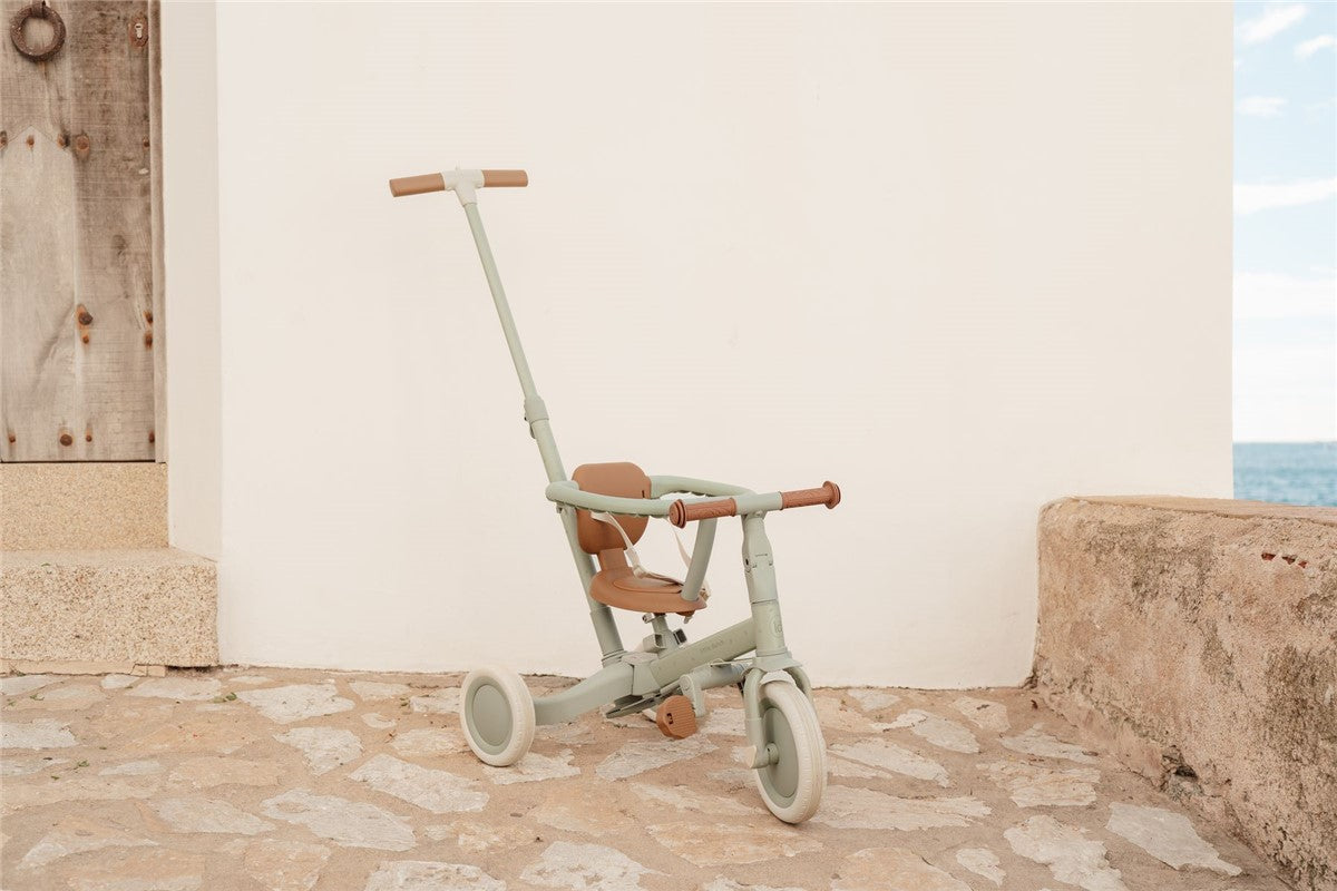 Triciclo infantil 4 en 1 con barra verde Little dutch