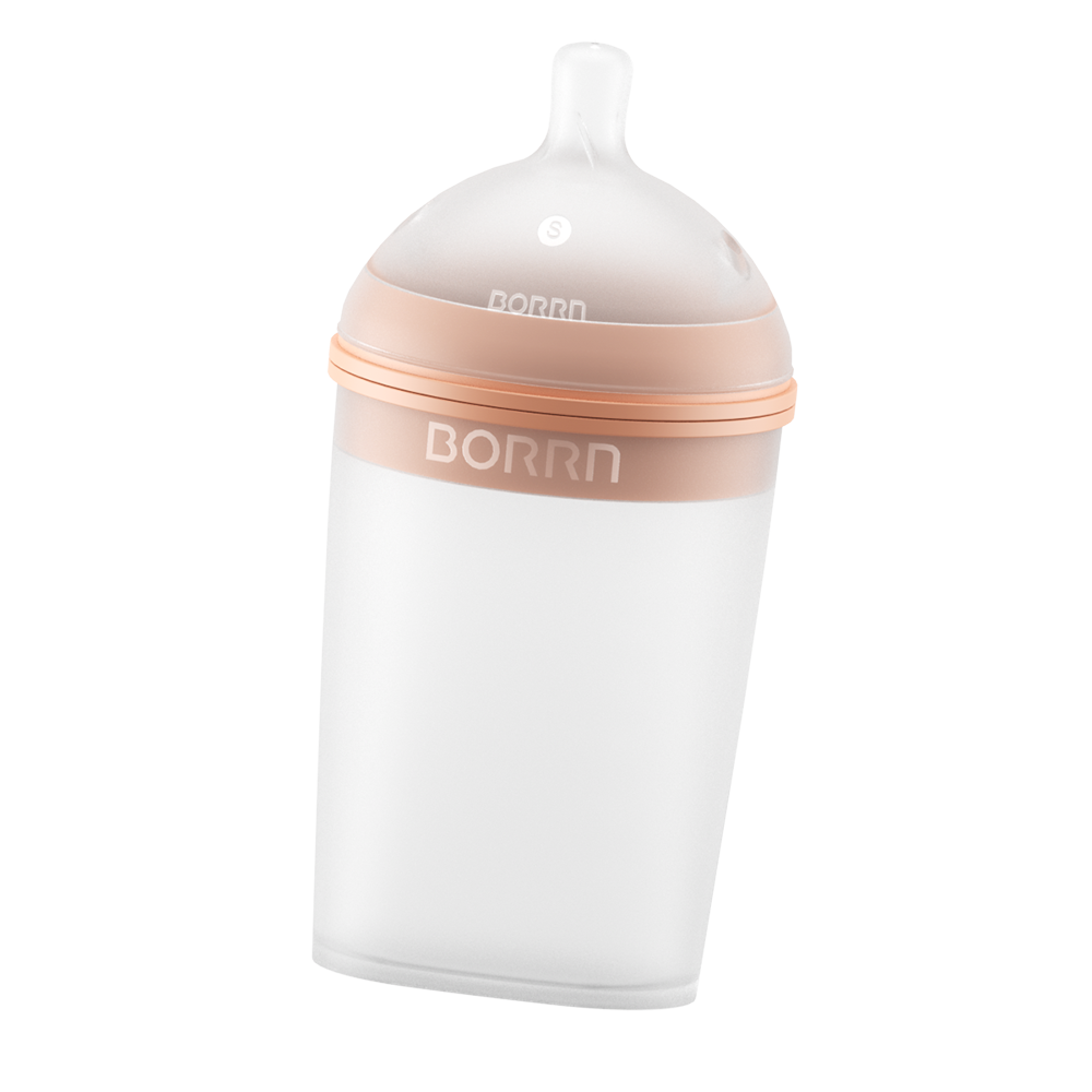 Biberón de silicona Borrn 240 ml naranja