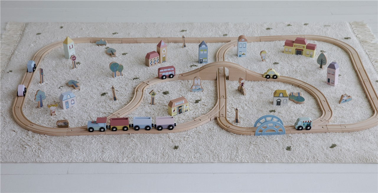 Ciudad sistema de trenes de madera de Little Dutch