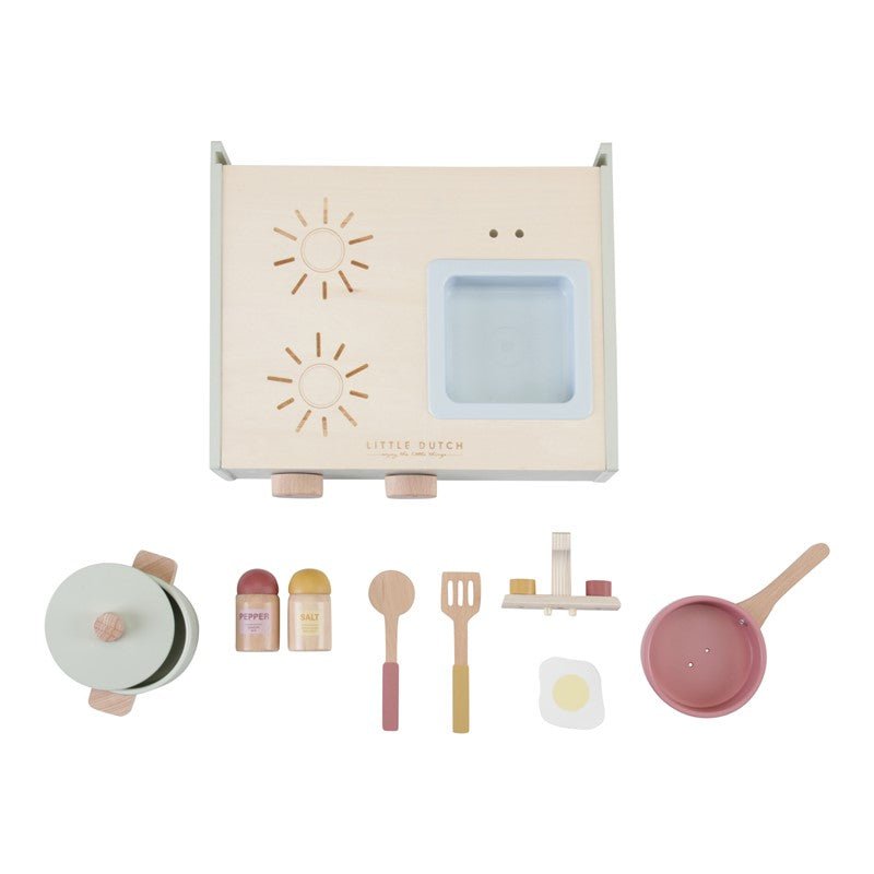 Mini Cocinita de madera con accesorios de Little Dutch