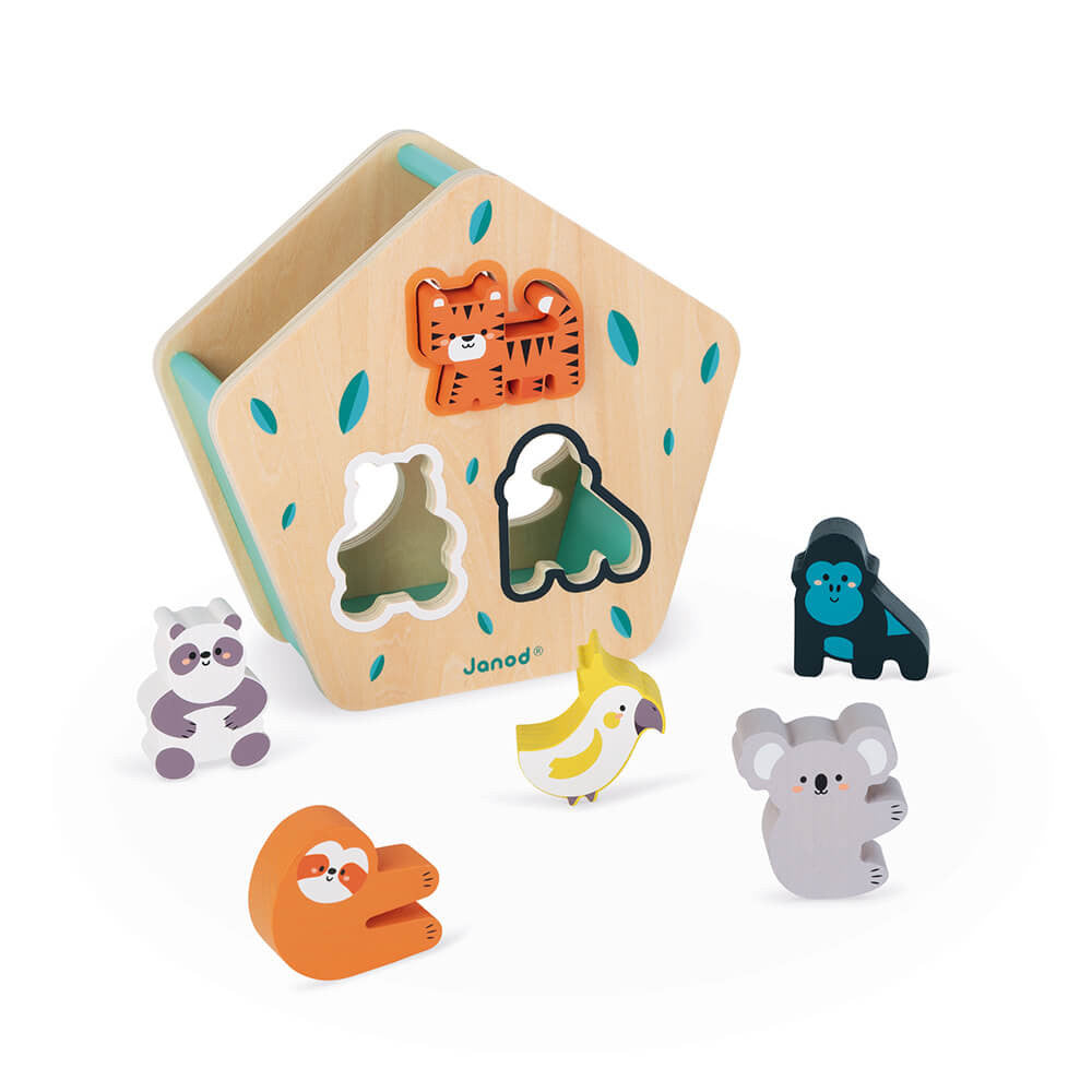 Caja de formas de animales madera WWF Janod