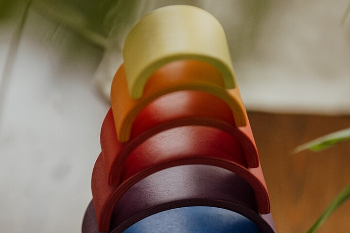 Arcoiris clásico de madera natural