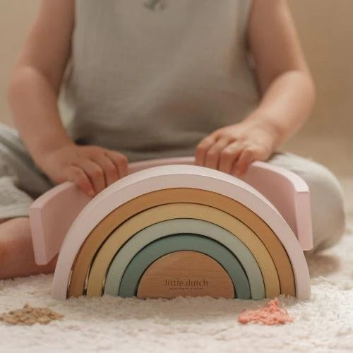 Arcoiris de madera fairy garden Rosa Little Dutch