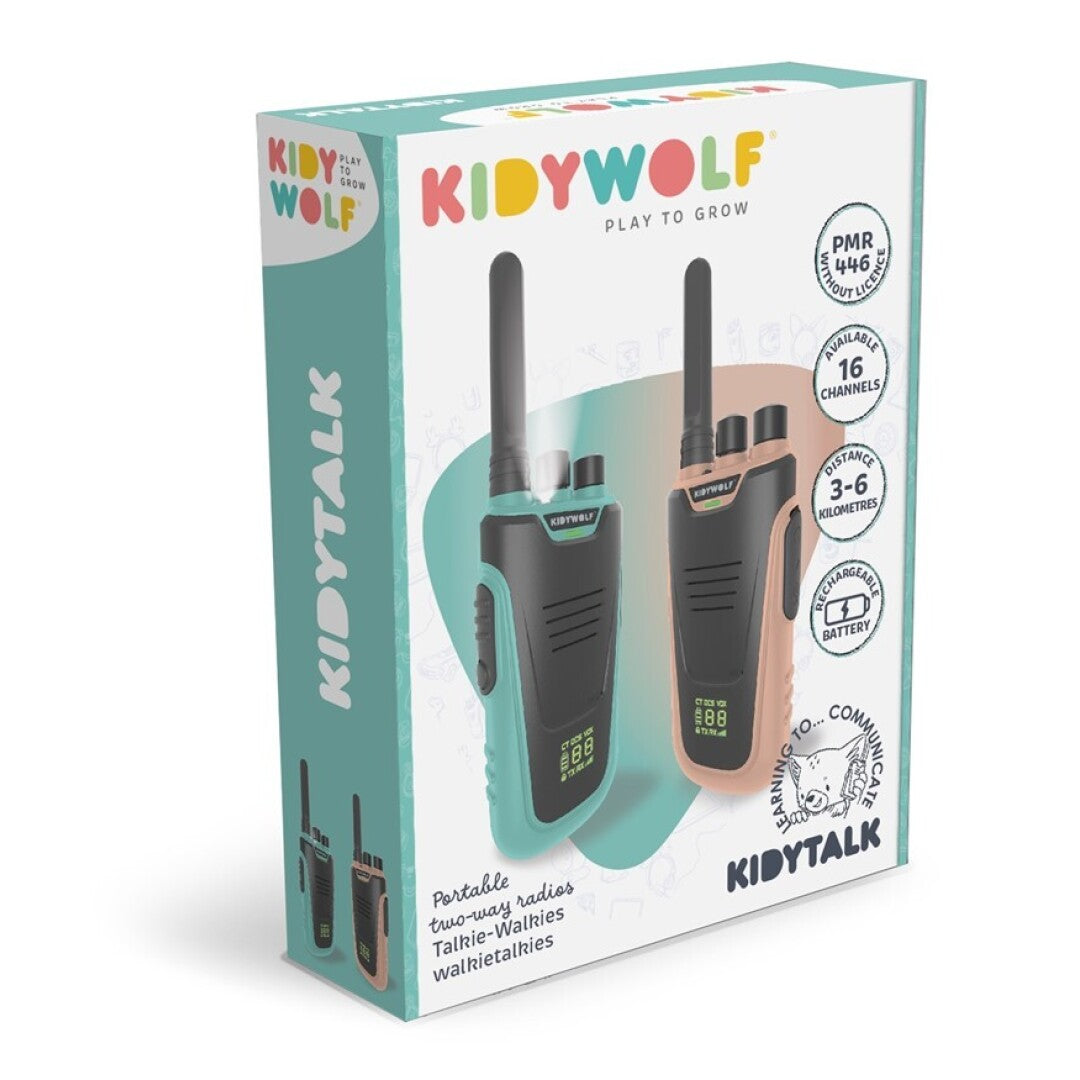 Walkie-talkies Kidytalk natural y cian - Kidywolf