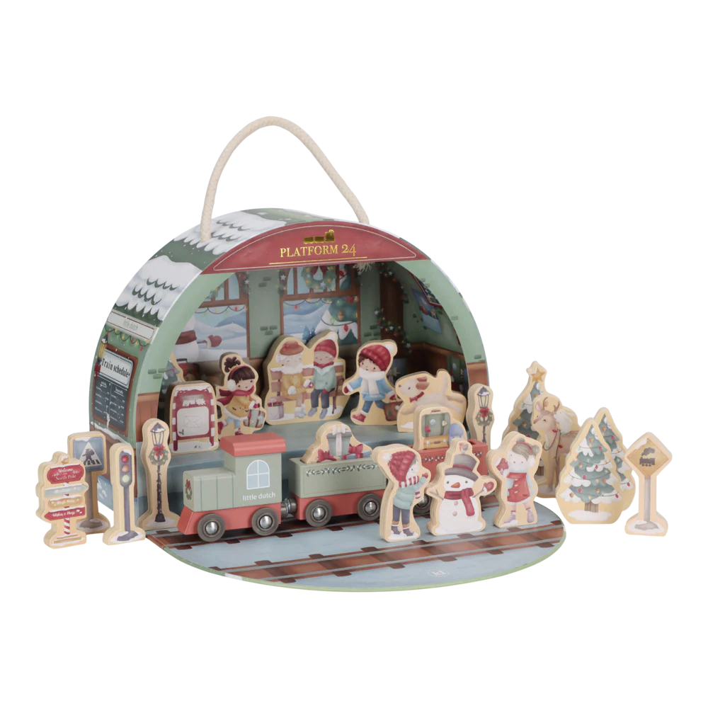 Caja calendario de adviento tren navidad Little Dutch