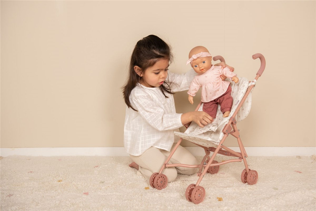Carrito de muñecas metal Rosa Little Dutch