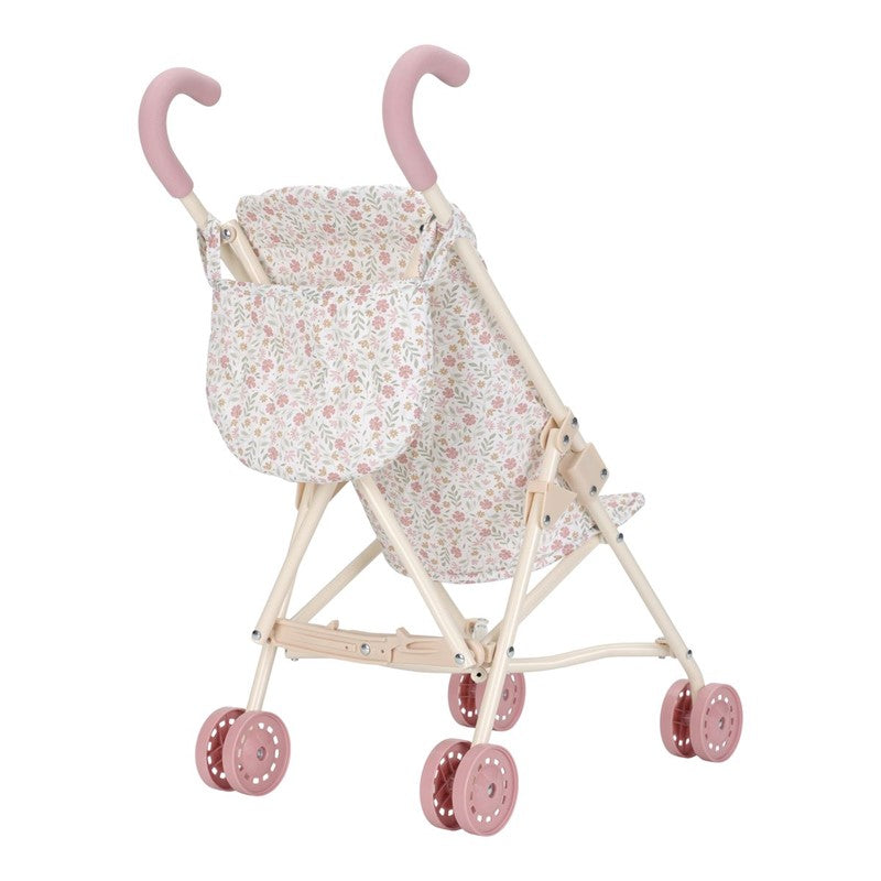 Carrito sillita de muñecas metal Flores rosa Little Dutch