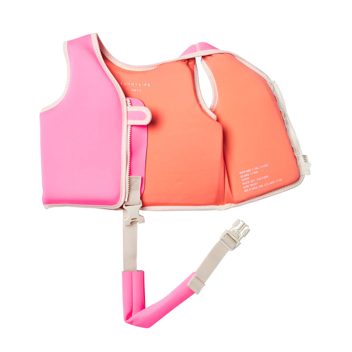 Chaleco flotador infantil Sunnylife Poppy the peach rosa