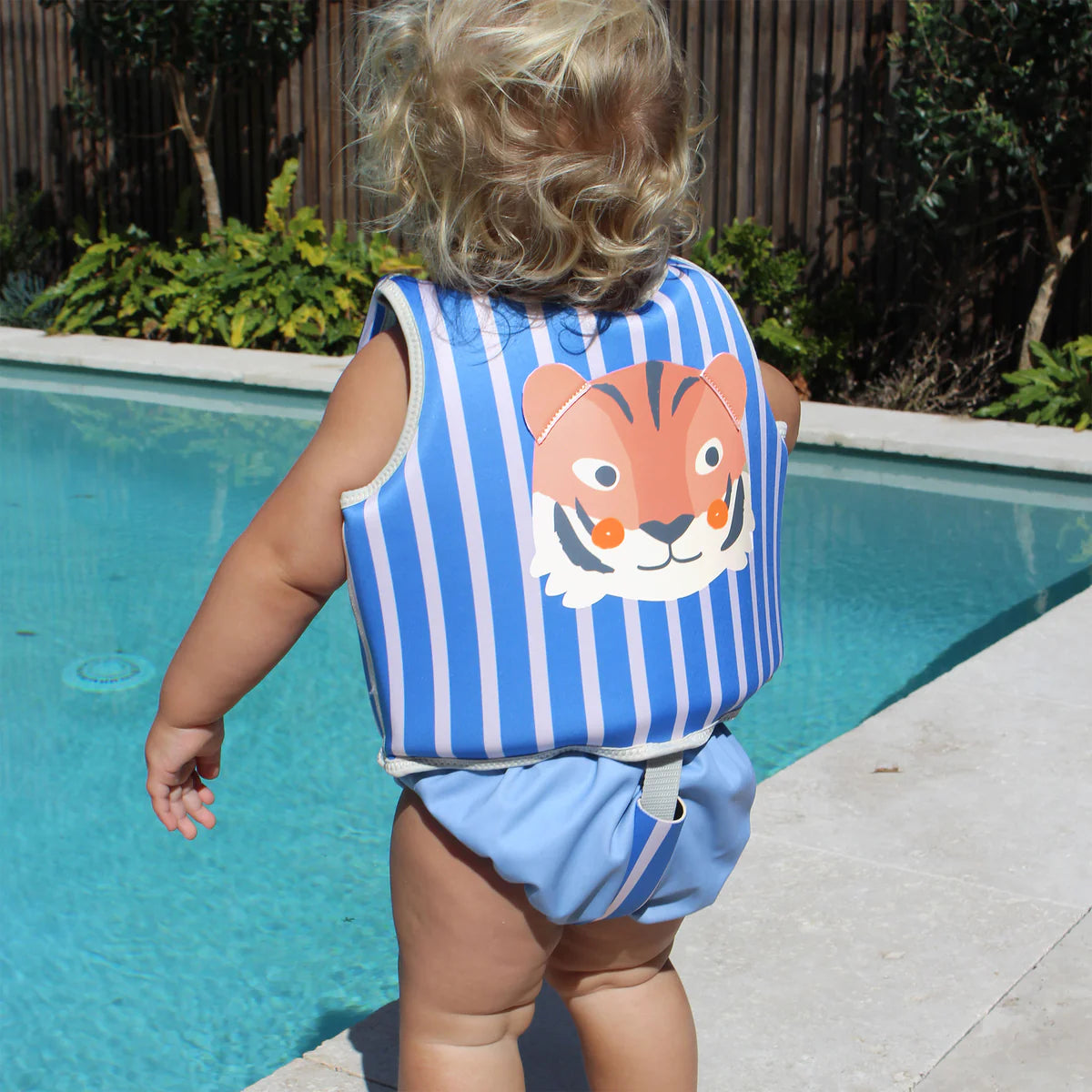 Chaleco flotador infantil Sunnylife Tino the tiger blue