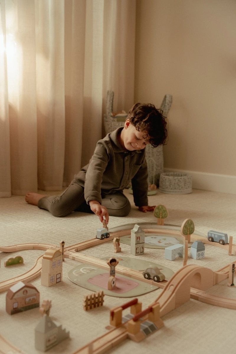 Ciudad sistema de trenes de madera FSC de Little Dutch