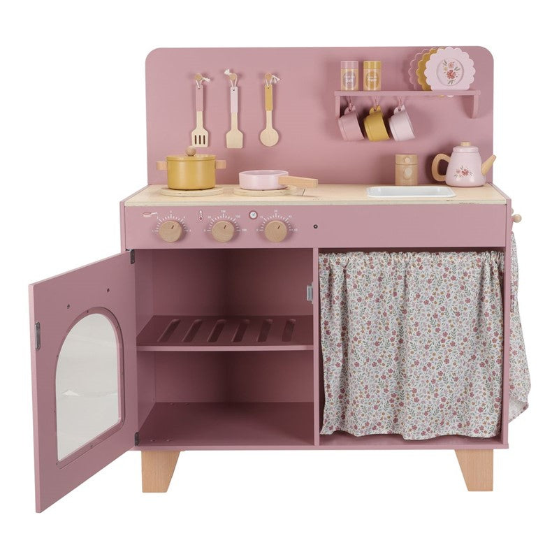 Cocinita rosa madera FSC con accesorios de Little Dutch
