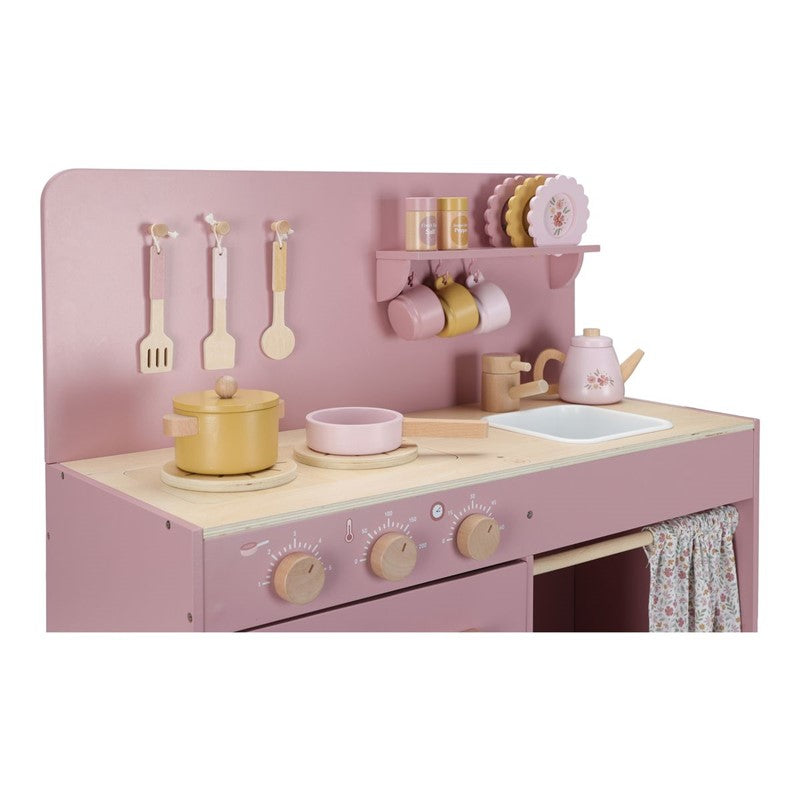 Cocinita rosa madera FSC con accesorios de Little Dutch