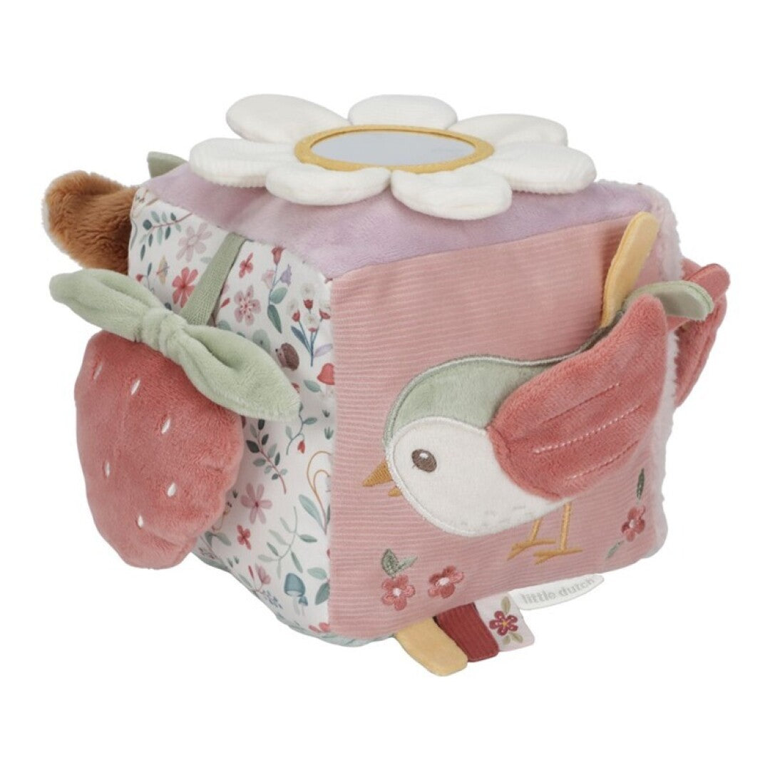 Cubo blandito de actividades Fairy Garden rosa Little Dutch