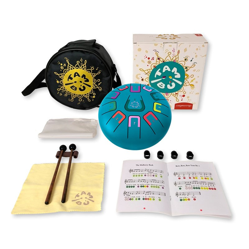 Tambor Tambú turquesa con lengüetas