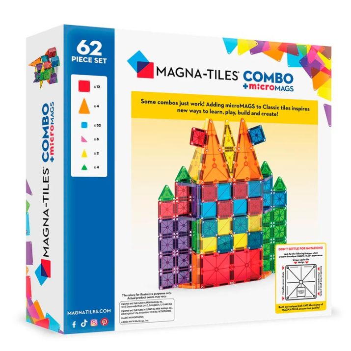 Magna-Tiles Combo + microMags 62 piezas