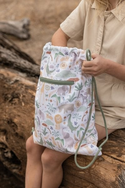Mochila bolsa saco Gym Infantil Safari Friends de Little Dutch