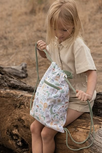 Mochila bolsa saco Gym Infantil Safari Friends de Little Dutch