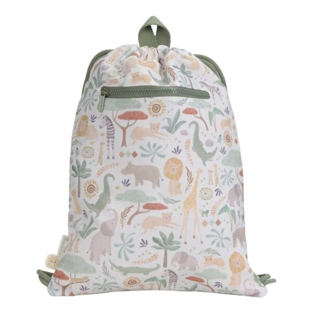 Mochila bolsa saco Gym Infantil Safari Friends de Little Dutch