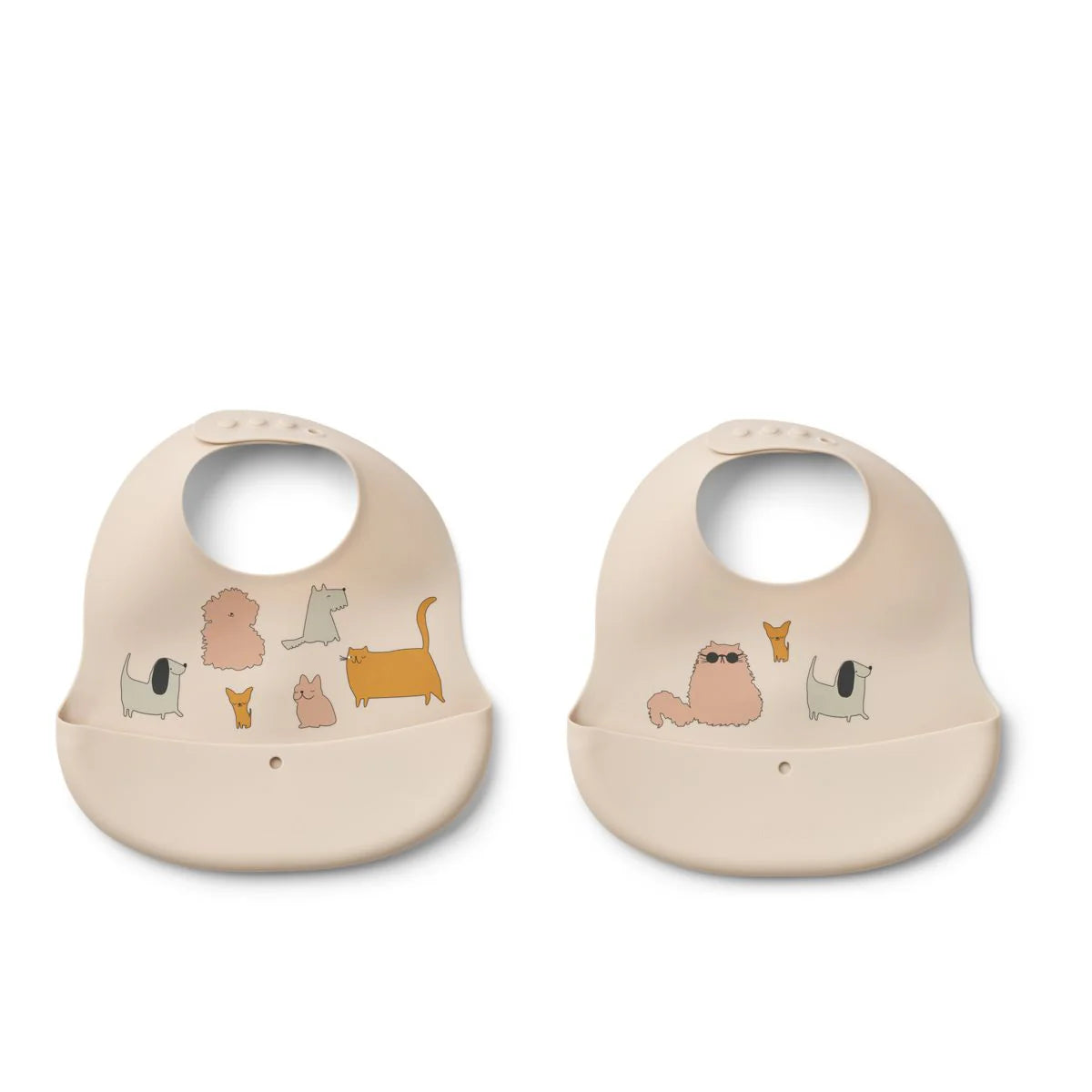 Pack de 2 Baberos de silicona Ember Cats and dogs Liewood