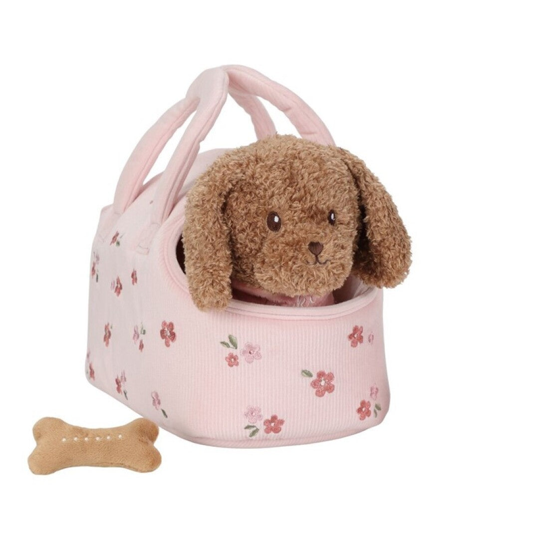 Perrito de peluche Jackie con bolsa Little Dutch