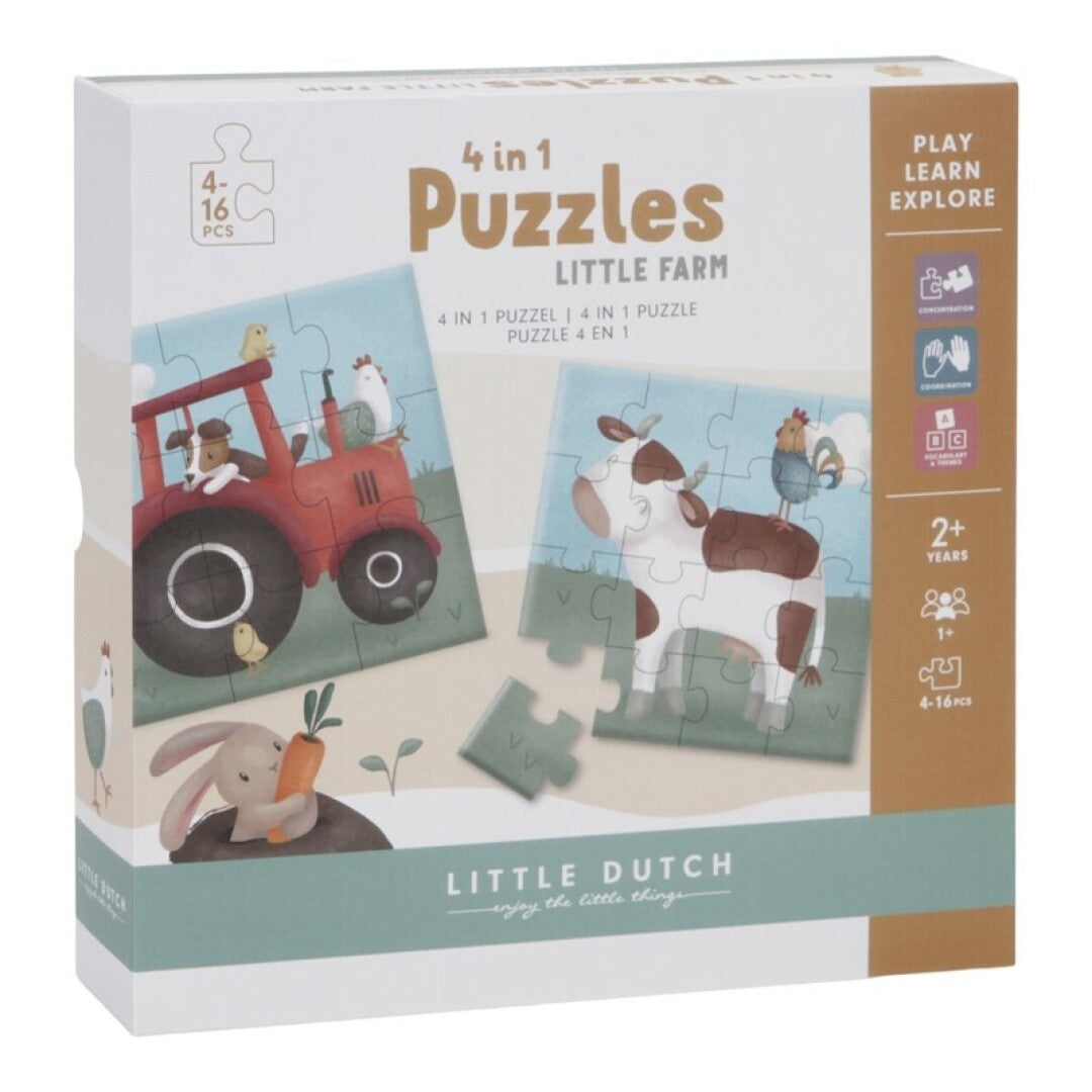 Puzzle Granja 4 en 1  de Little Dutch