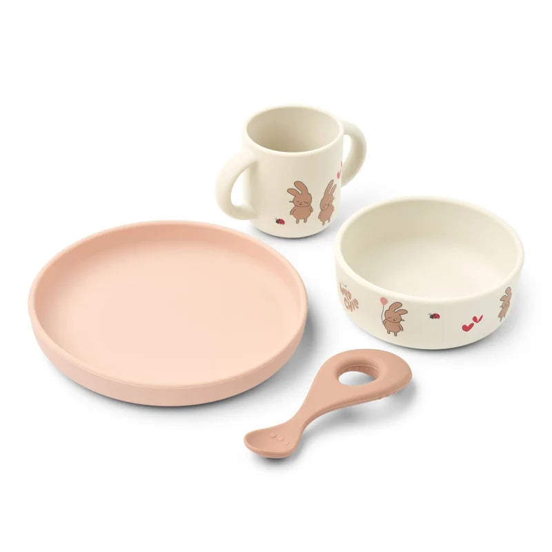 Set Vajilla Vivi Wild Child rosa Silicona de Liewood