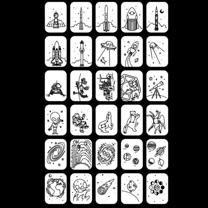 Set de plantillas Galaxia y Dinosaurios Kidydraw - Kidywolf