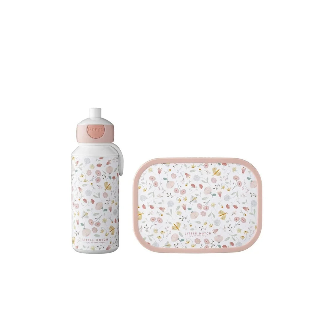 Pack Fiambrera y Botella Midi Campus Flowers Little Dutch