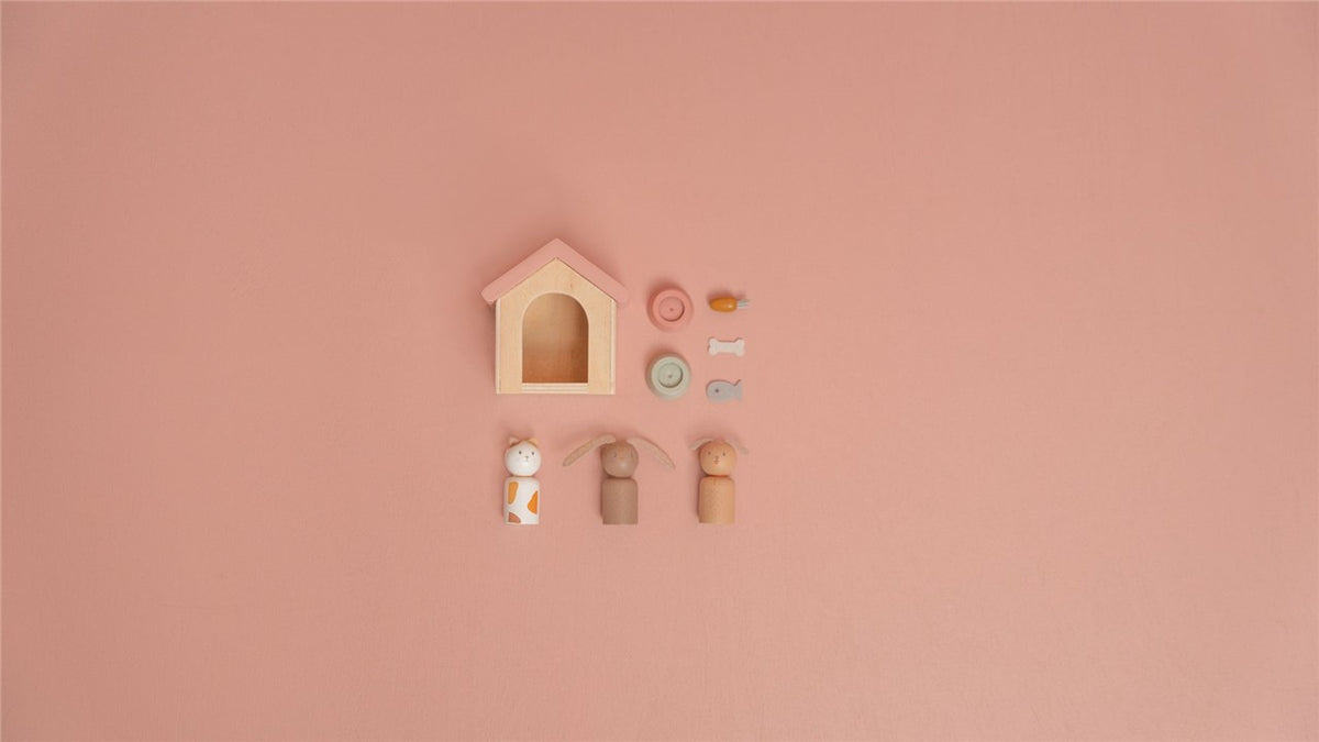 Set de mascotas para casa de muñecas de Little Dutch