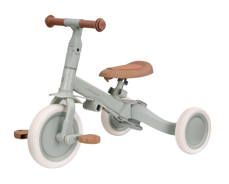 Triciclo infantil 4 en 1 con barra verde Little dutch