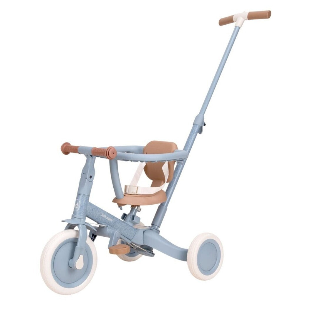 Triciclo infantil 4 en 1 con barra azul safari dreams Little dutch