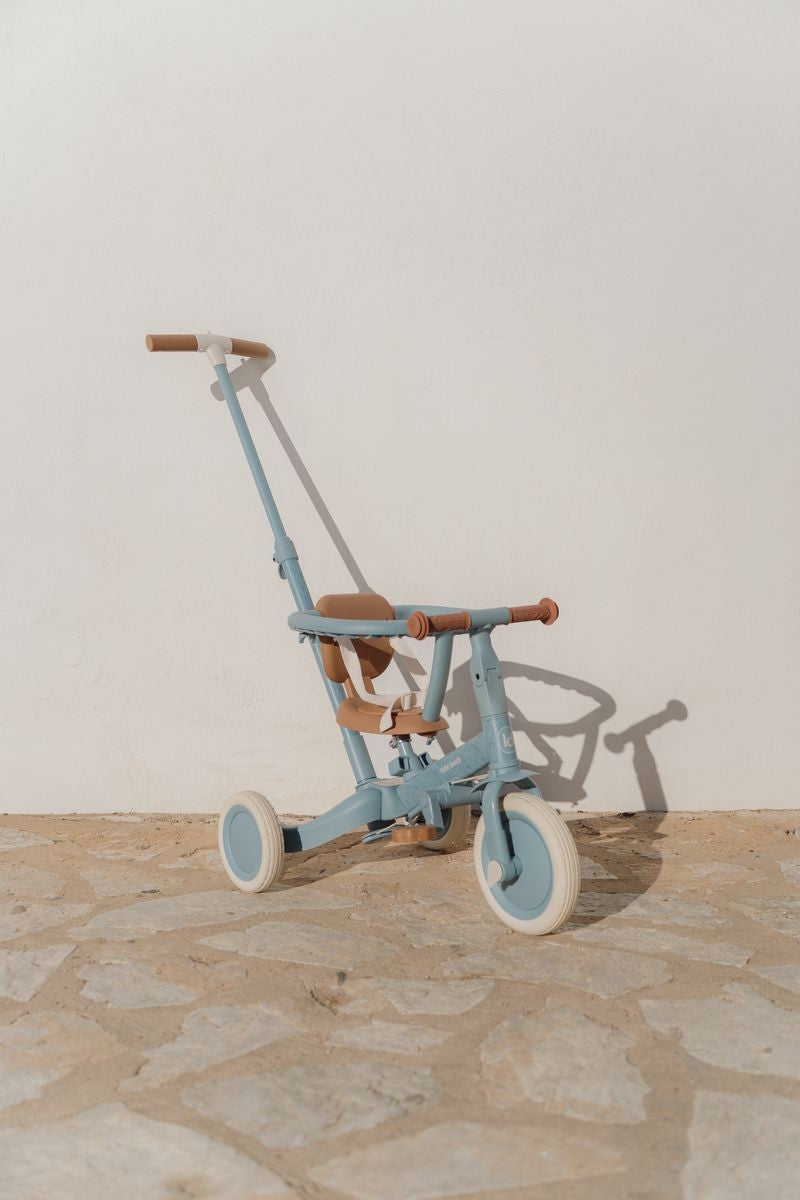 Triciclo infantil 4 en 1 con barra azul safari dreams Little dutch