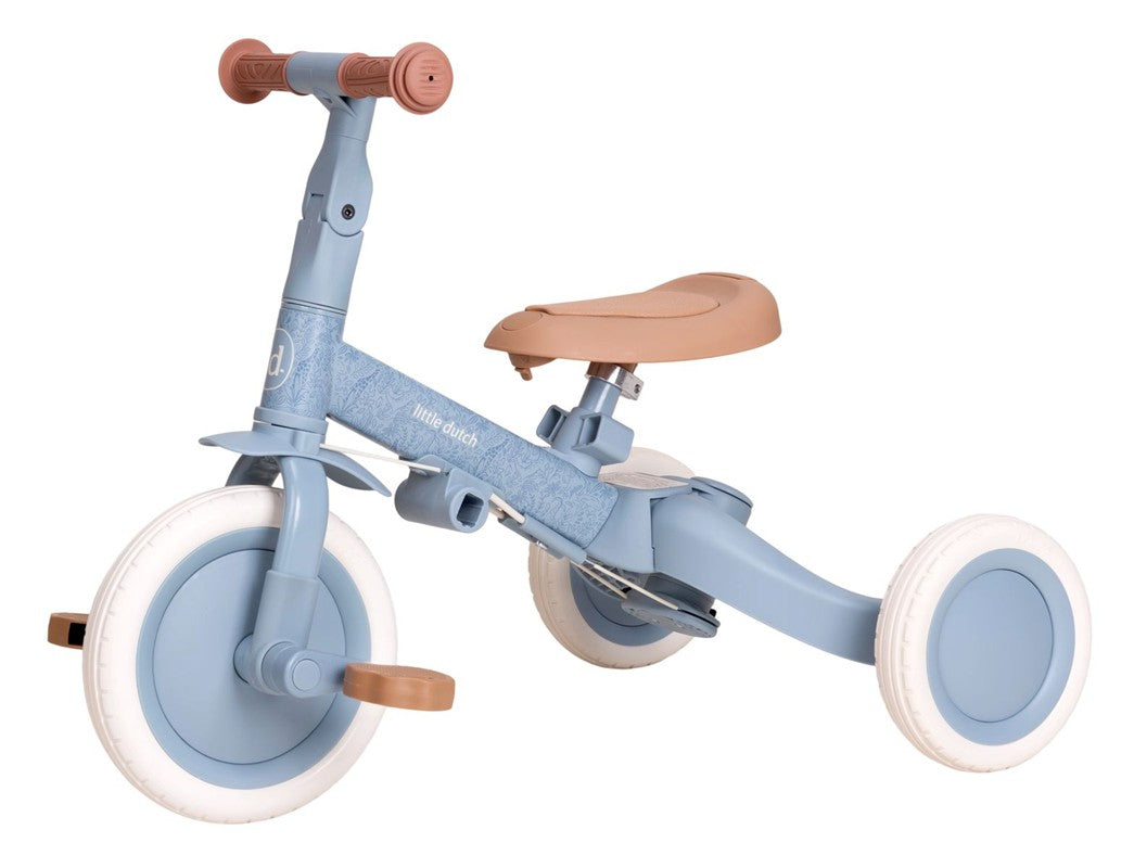 Triciclo infantil 4 en 1 con barra azul safari dreams Little dutch