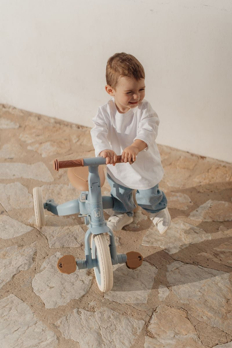 Triciclo infantil 4 en 1 con barra azul safari dreams Little dutch