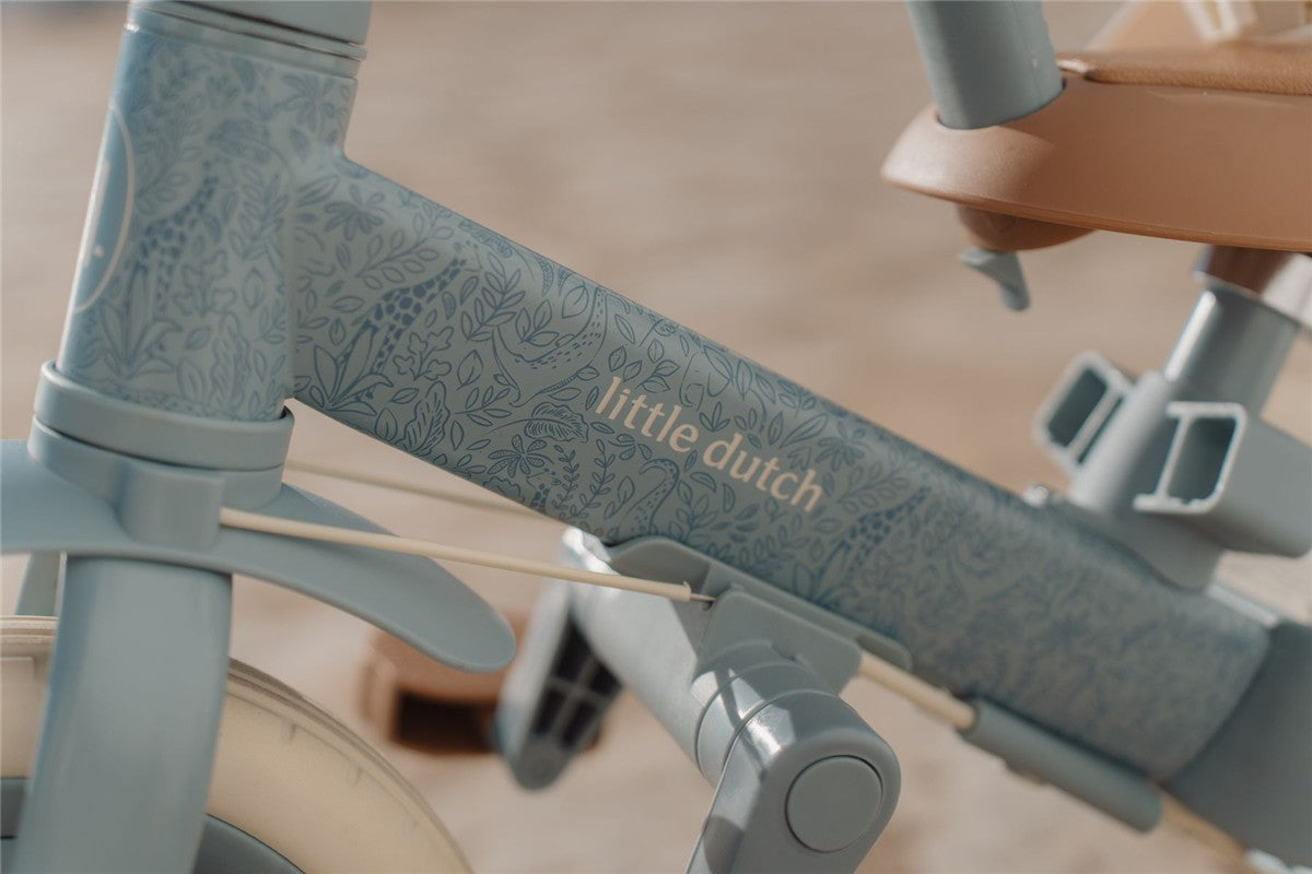 Triciclo infantil 4 en 1 con barra azul safari dreams Little dutch