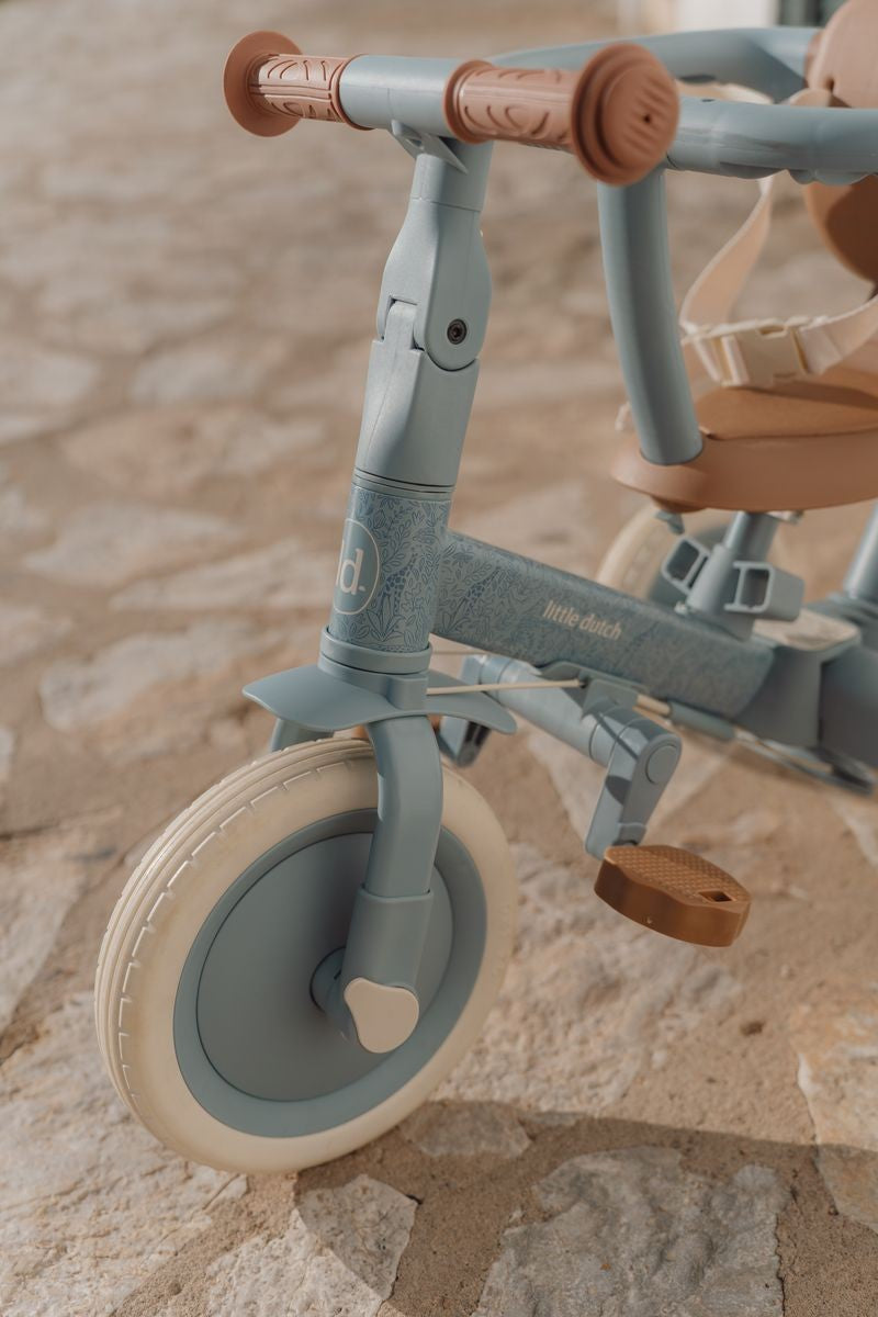 Triciclo infantil 4 en 1 con barra azul safari dreams Little dutch