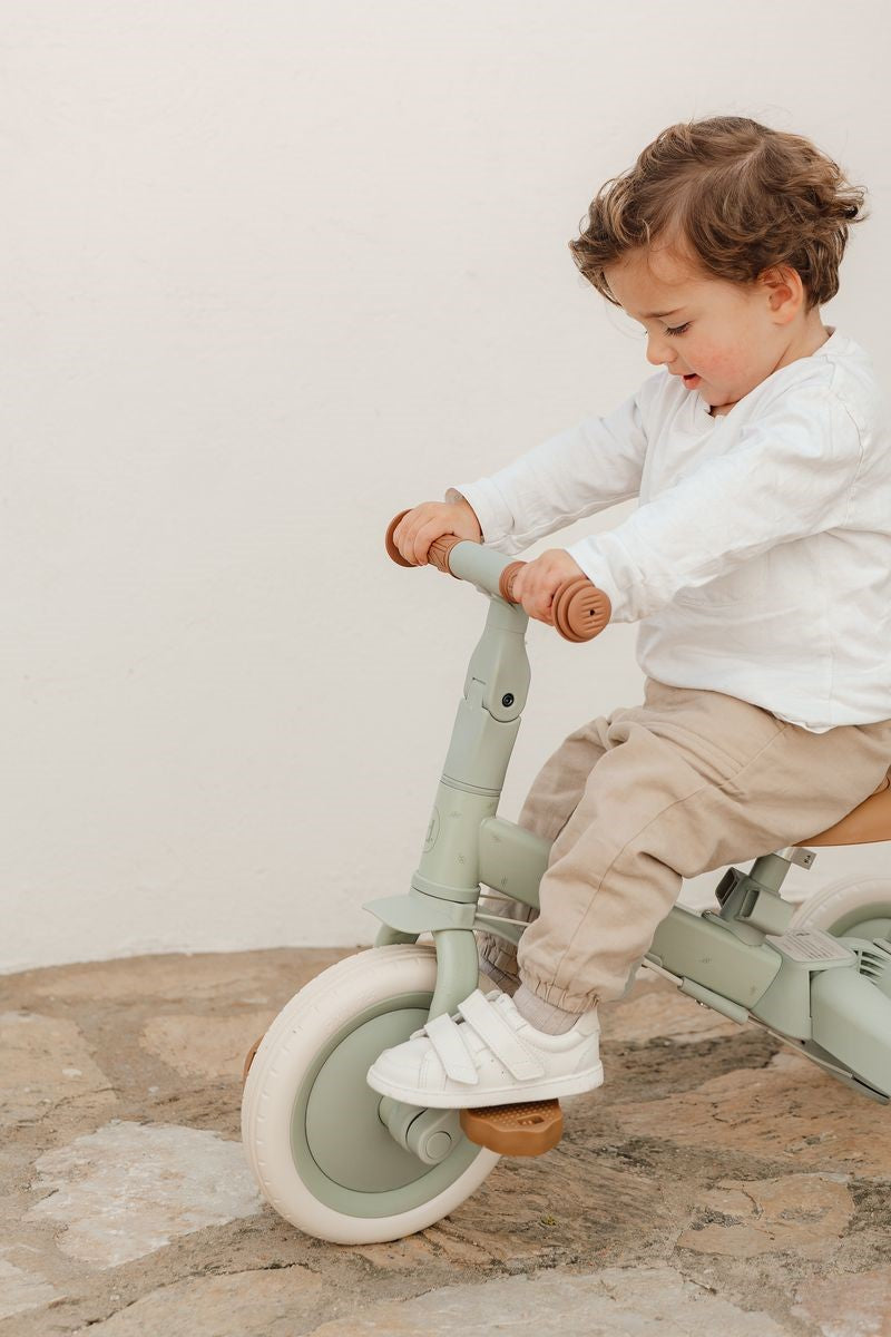 Triciclo infantil 4 en 1 con barra verde Little dutch