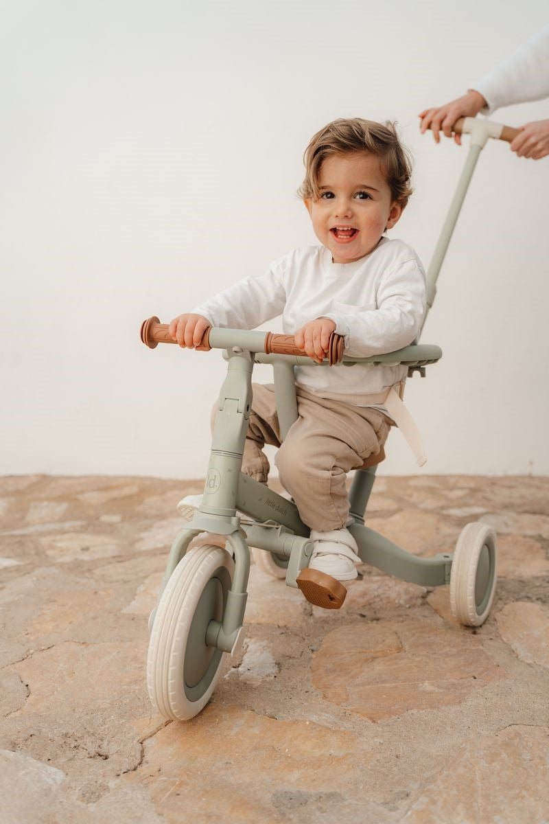 Triciclo infantil 4 en 1 con barra verde Little dutch