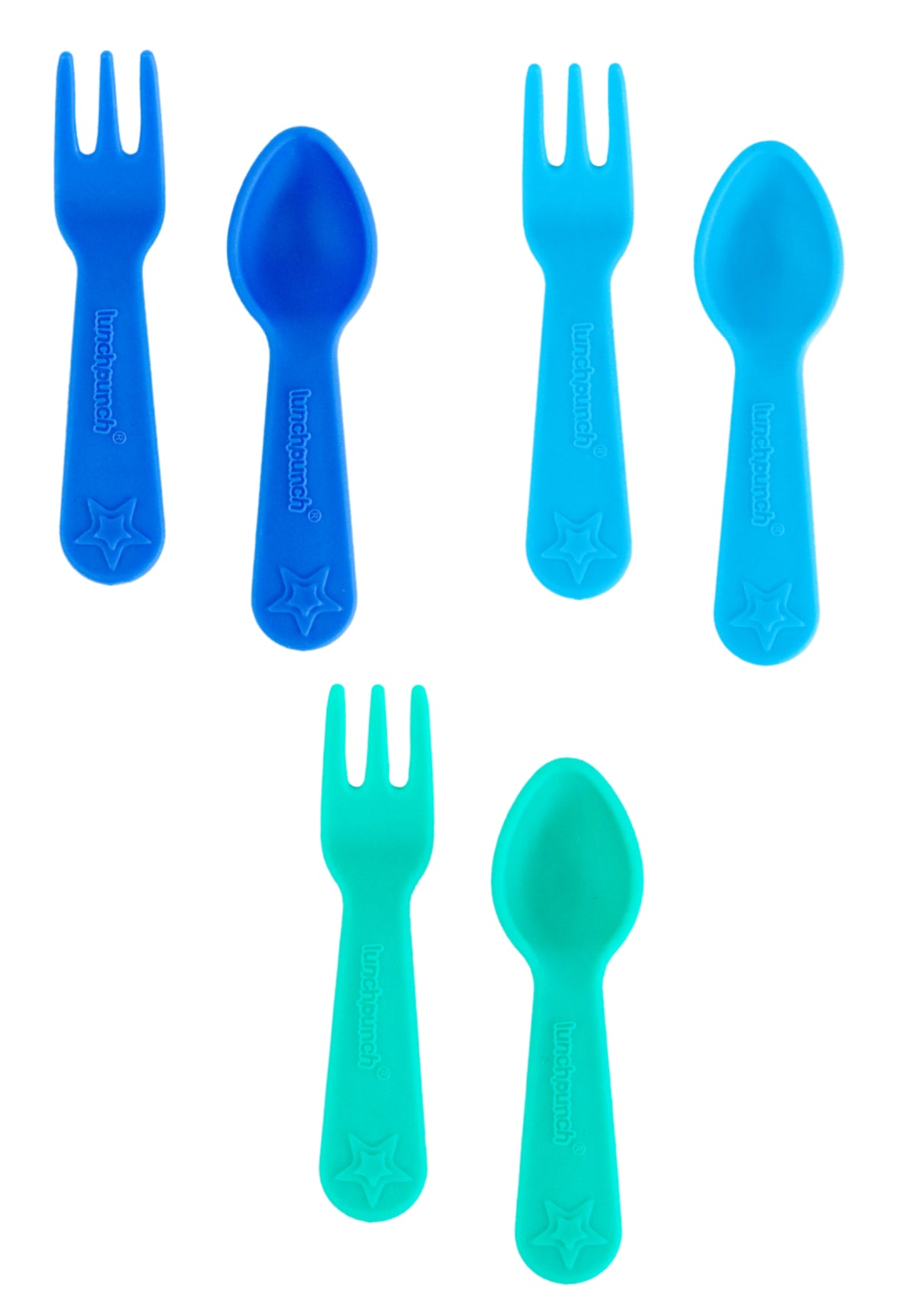 Pack 6 cuchara y tenedor Lunch Punch Yumbox