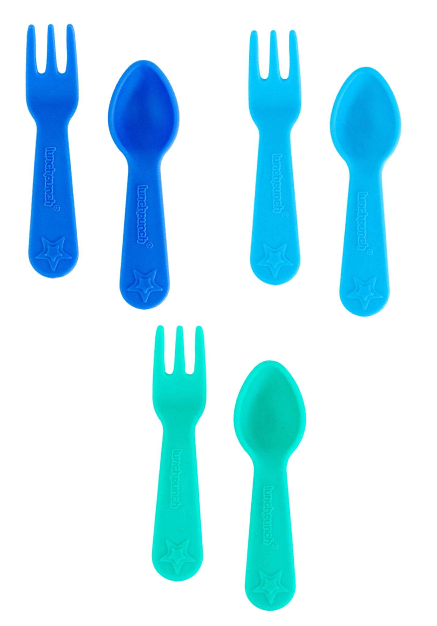 Pack 6 cuchara y tenedor Lunch Punch Yumbox