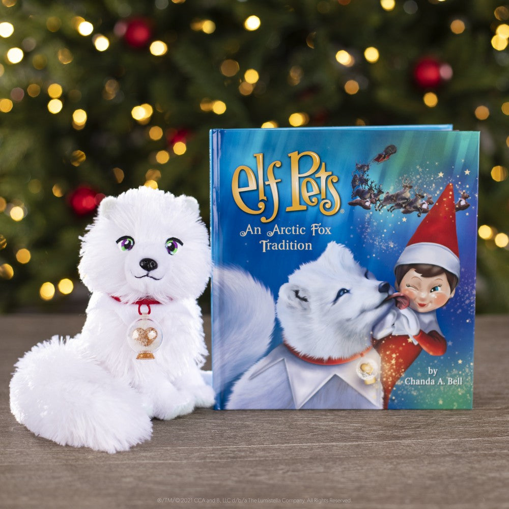 Peluche Zorro ártico y Cuento The Elf on the Shelf