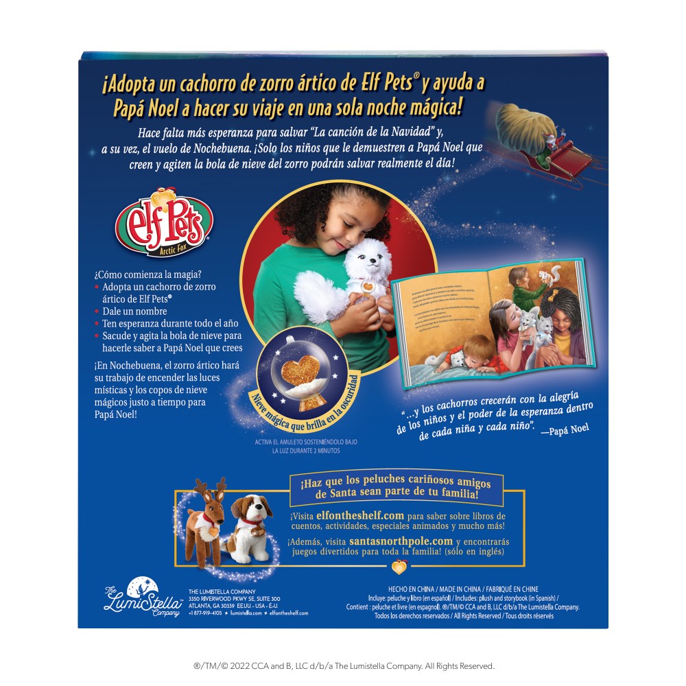 Peluche Zorro ártico y Cuento The Elf on the Shelf