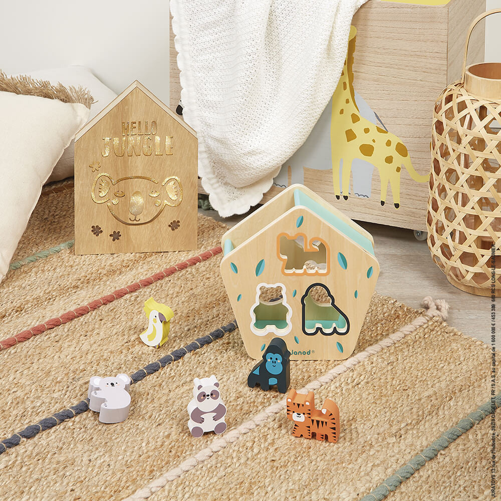 Caja de formas de animales madera WWF Janod